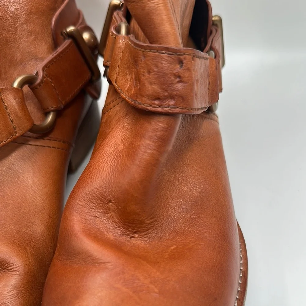 Coach Natalie‎ Sz 6 1/2 Cognac Brown Leather Riding Boots